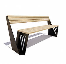 Лава Бульвар Loft Classic 1500х580х770 мм. Лава в стилі ЛОФТ, Лава вулична з металу та дерева.