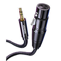 Микрофонный кабель Ugreen AV182 XLR Male to Mini Jack AUX Microphone Cable (Черный, 1м)