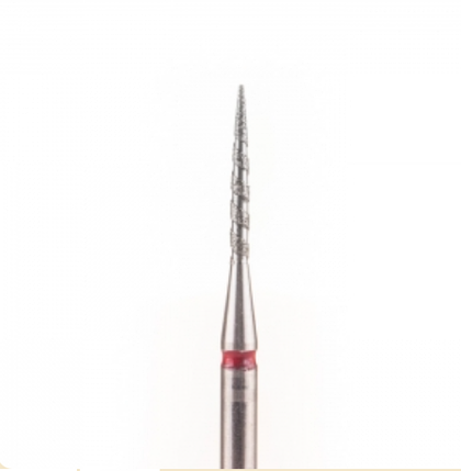 Фреза алмазна Nail Drill "Пламя" 243 014LXR діаметр 1,4 мм червона, торнадо, фото 1