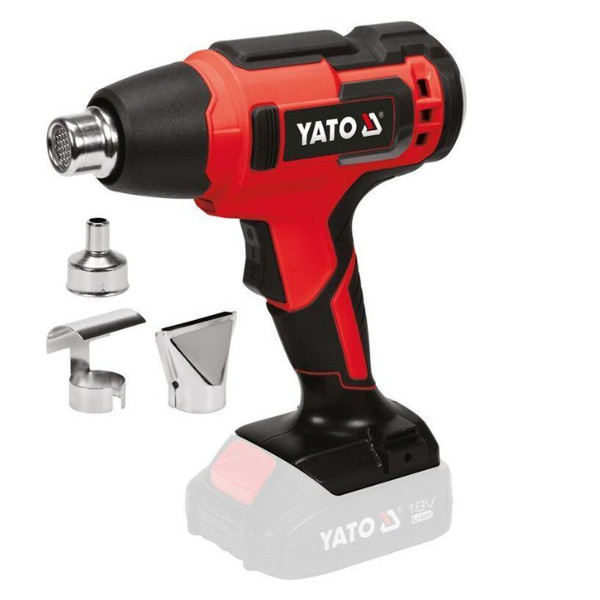 Фен будівельний акумуляторний YATO YT-82285 18В Li-Ion, 550 °C, 100 л/мін, 2 режими без акумуляцію.