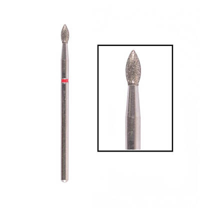 Фреза алмазна Nail Drill "Почка" 257 025R діаметр 2.5 мм червона, фото 1