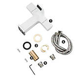 Змішувач для умивальника GAPPO G1007-50 з термостатом, білий/хром, фото 5