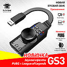 Зовнішня звукова карта USB 7.1 Channel адаптер 3.5 mm для навушників і мікрофона Plextone GS3 Mark2 Black, фото 3