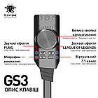 Зовнішня звукова карта USB 7.1 Channel адаптер 3.5 mm для навушників і мікрофона Plextone GS3 Mark2 Black, фото 5
