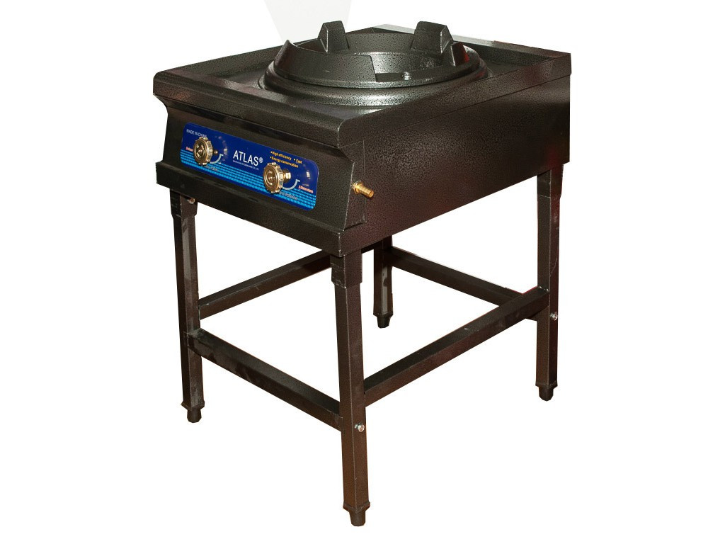 Газова плита 30 кВт ATLAS чавунний таганок із п'єзопідпалом