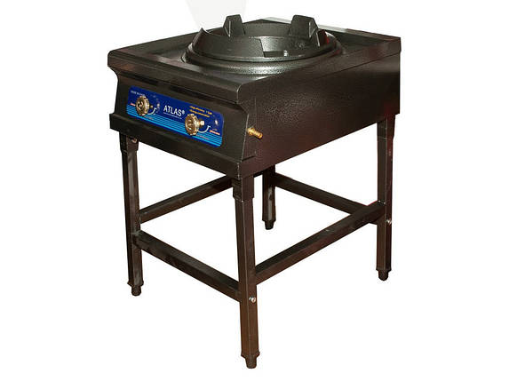 Газова плита 30 кВт ATLAS чавунний таганок із п'єзопідпалом, фото 1