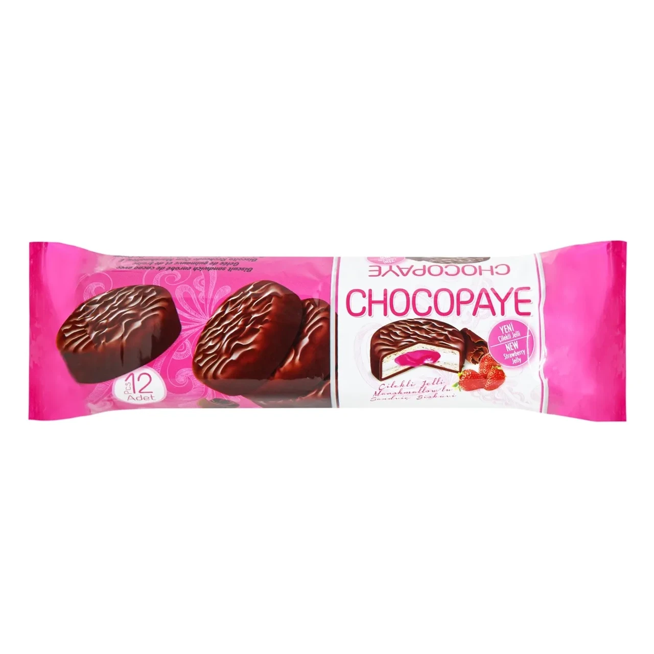 Печенье Chocopaye Strawberry Jelly and Marshmallows 216g, фото 1