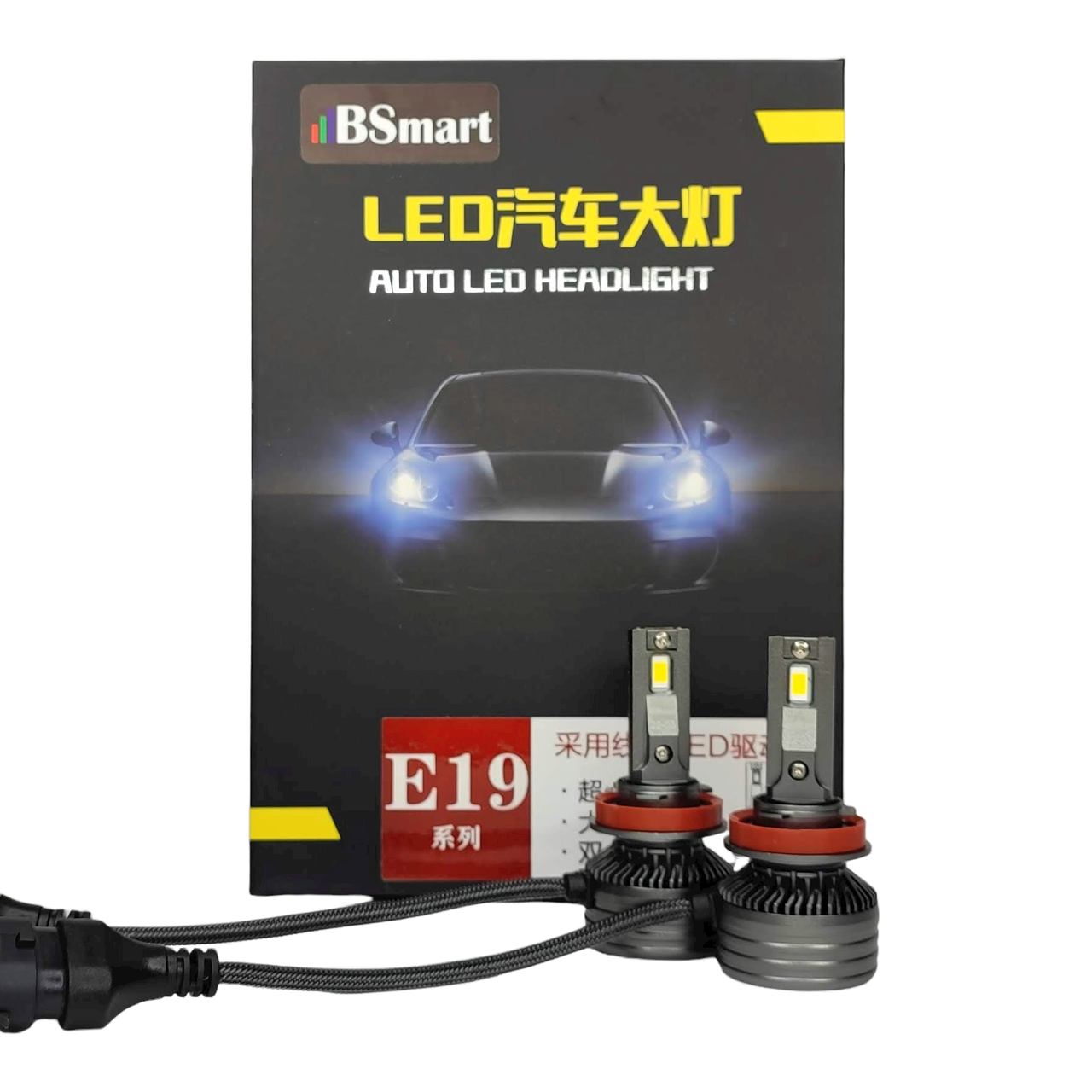 Автолампи LED BSmart E19 діод CSP H11 H8 H9 H16 10000 Лм 90 Вт 6000 K 12 В Canbus