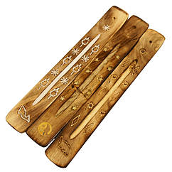 Підставка для ароматичних паличок дерев'яна лижа (довжина 26 см)