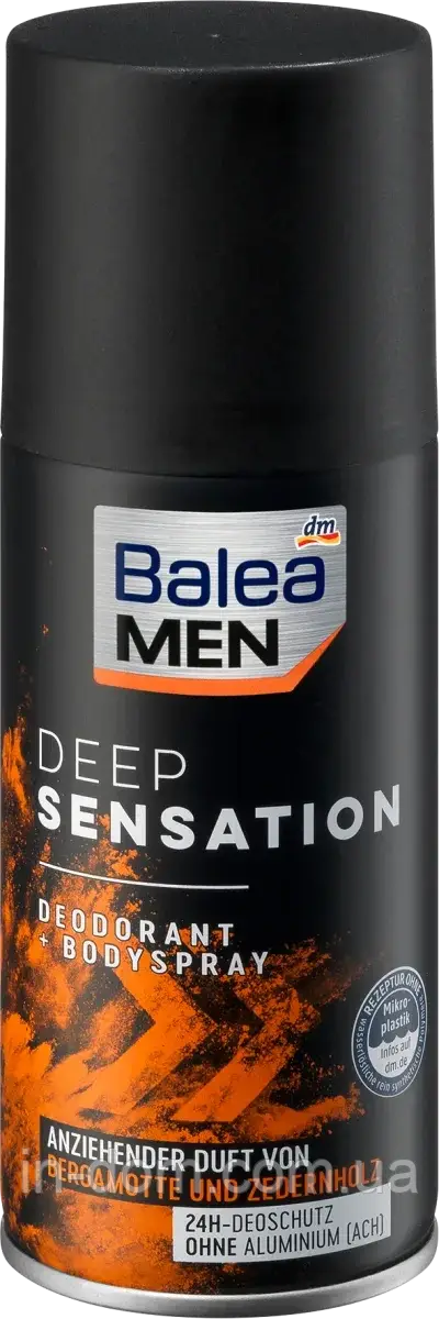 Balea MEN Deospray Deep Sensation Чоловічий дезодорант з ароматом бергамоту та кедрового дерева 150 мл