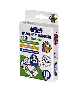 Пластир для ран дитячий Teta® на тканинній основі, розмір 1,9х7,2см10 шт/пак