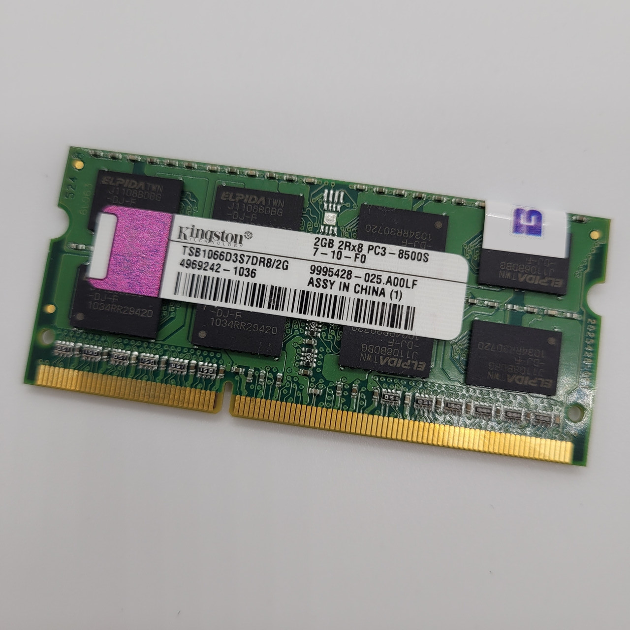 Оперативна пам'ять для ноутбука Kingston SODIMM DDR3 2Gb 1066MHz 8500S CL7 (TSB1066D3S7DR8/2G) Б/В