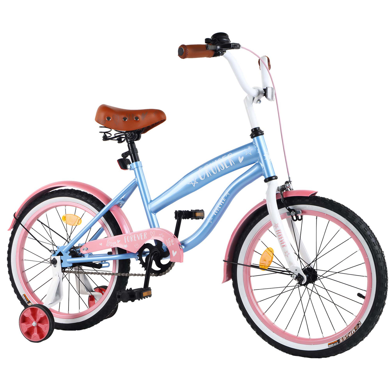 Велосипед двоколісний дитячий 18 дюймів Tilly CRUISER T-21837 Розово-блакитний