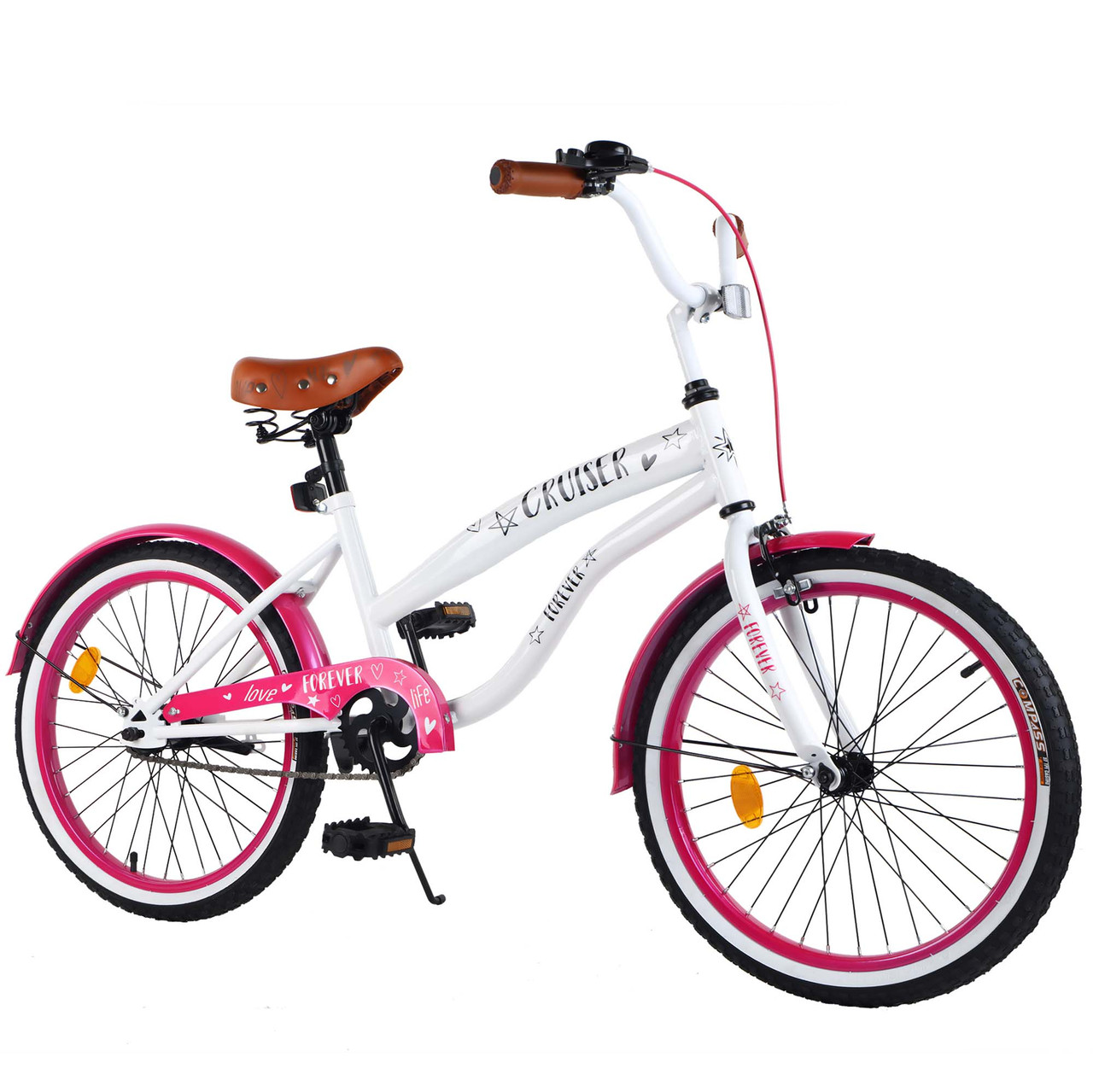 Велосипед двоколісний дитячий 20 дюймів Tilly CRUISER T-22036 Бело-черний