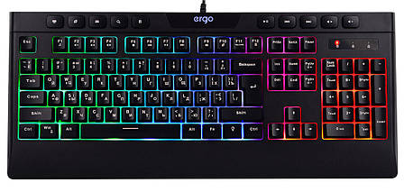 Клавіатура провідна ігрова ERGO KB-510 з підсвіткою Чорний, фото 1