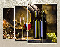 Модульная картина "Белое и красное вино"