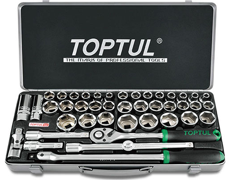 Набір інструменту 1/2" (дюйм+метр.) 43ед. Toptul GCAD4303, фото 1