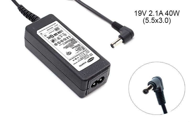 Блок живлення до ноутбука Samsung 19v 2.1a 40w 5.5x3.0 or 5.0x3.0mm (+pin) (A class) 1 день гар.