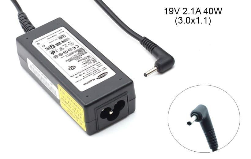 Блок живлення до ноутбука Samsung 19v 2.1a 40w 3.0x1.0(0.9 /1.1)mm (Як оригінал) 1 день гар.