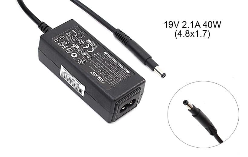 Блок живлення до ноутбука Asus 19v 2.1a 40w 4.8x1.7mm (long black) (B class) 1 день гар.