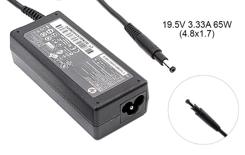 Блок живлення до ноутбука HP 19.5v 3.33a 65w 4.8x1.7mm (long black) (Як оригінал) 1 день гар.
