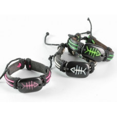 Чоловічий браслет шкіра скелет риби, фото 1