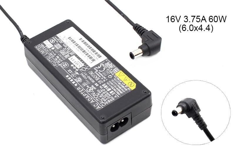 Блок живлення до ноутбука Fujitsu 16v 3.5a 56w 6.0x4.4 or 6.5x4.0mm (+pin) (Оригінал) 1 день гар.
