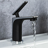 Змішувач для умивальника Frap F1057, чорний/хром, фото 2