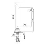 Змішувач для умивальника Frap F10802-2 високий, нержавіюча сталь, фото 4