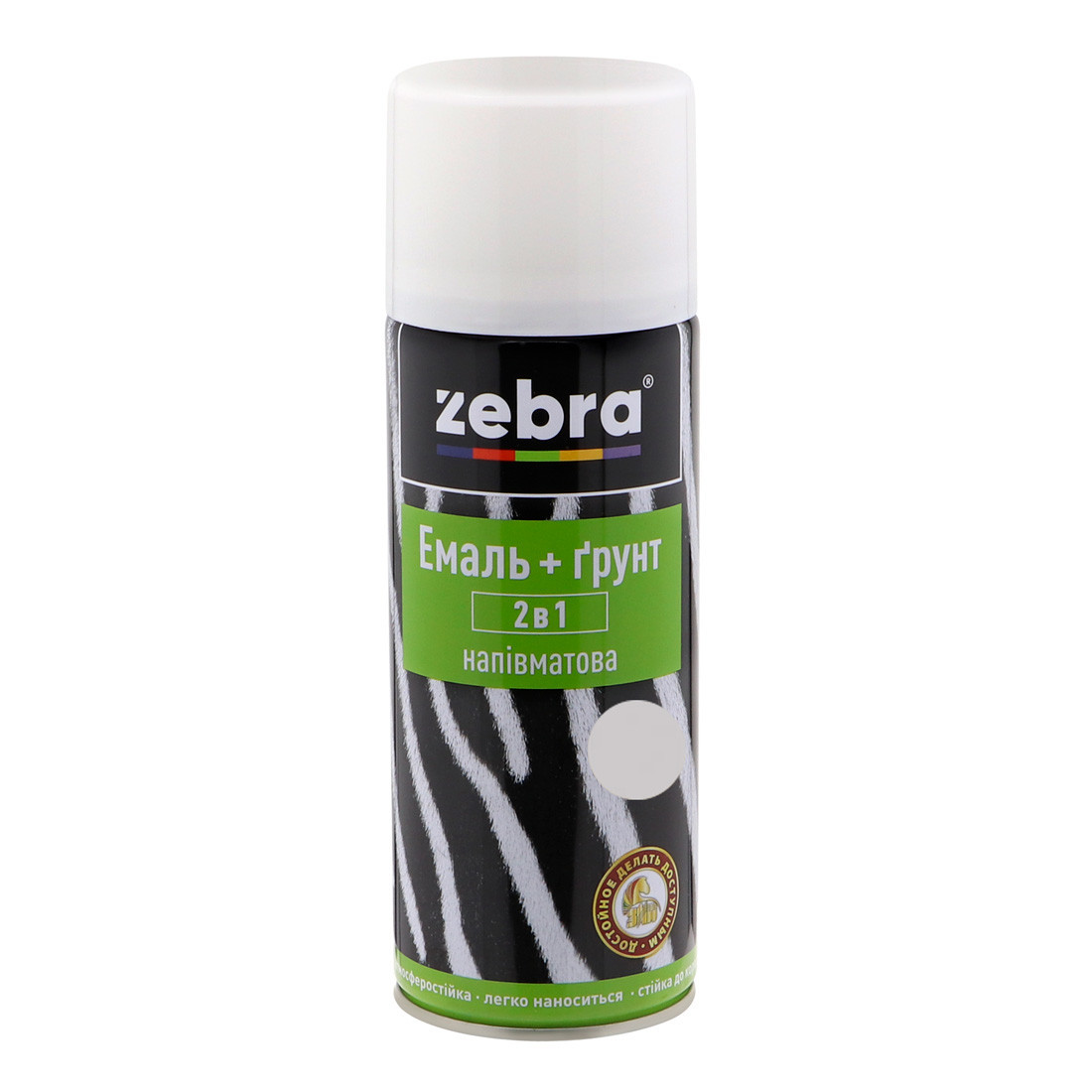 Емаль+грунт 2в1 ZEBRA 17 напівматова сіра 400 мл