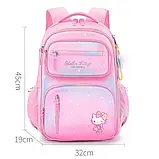 Шкільний рюкзак, портфель 3-8 класу для дівчаток ортопедичний Hello Kitty, Преміум'якість — Рожевий, фото 3