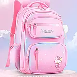 Шкільний рюкзак, портфель 3-8 класу для дівчаток ортопедичний Hello Kitty, Преміум'якість — Рожевий, фото 7
