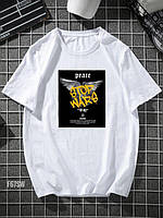Мужская стильная оверсайз футболка белого цвета с принтом Stop Wars