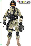 Ігровий набір лялька Військовий Солдатик Click N' Play Military Airborne Paratrooper, фото 5