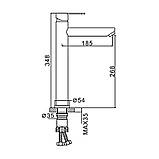 Змішувач для умивальника Frap F10801-62 високий, чорний, фото 6