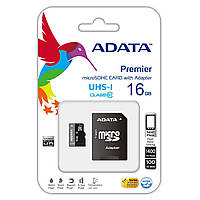 Карта памяти Adata MicroSDHC 16GB UHS-I Class 10+SD adapter для хранения важной информации (K-170S)