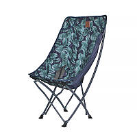 Раскладной стул Lesko S4576 Green leaves туристический походный для дачи пикника 60*95*38 см (K-1093S)