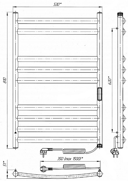 Габаритные размеры Laris Классик Премиум П9 500 х 800 Э Габаритные размеры Laris Классик Премиум П9 500 х 800 Э