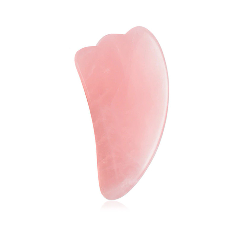 Набор Lesko GL009 Розовый кварц роллер для массажа лица + скребок гуа ша из натурального камня (K-677S) - фото 3 - id-p1651740511