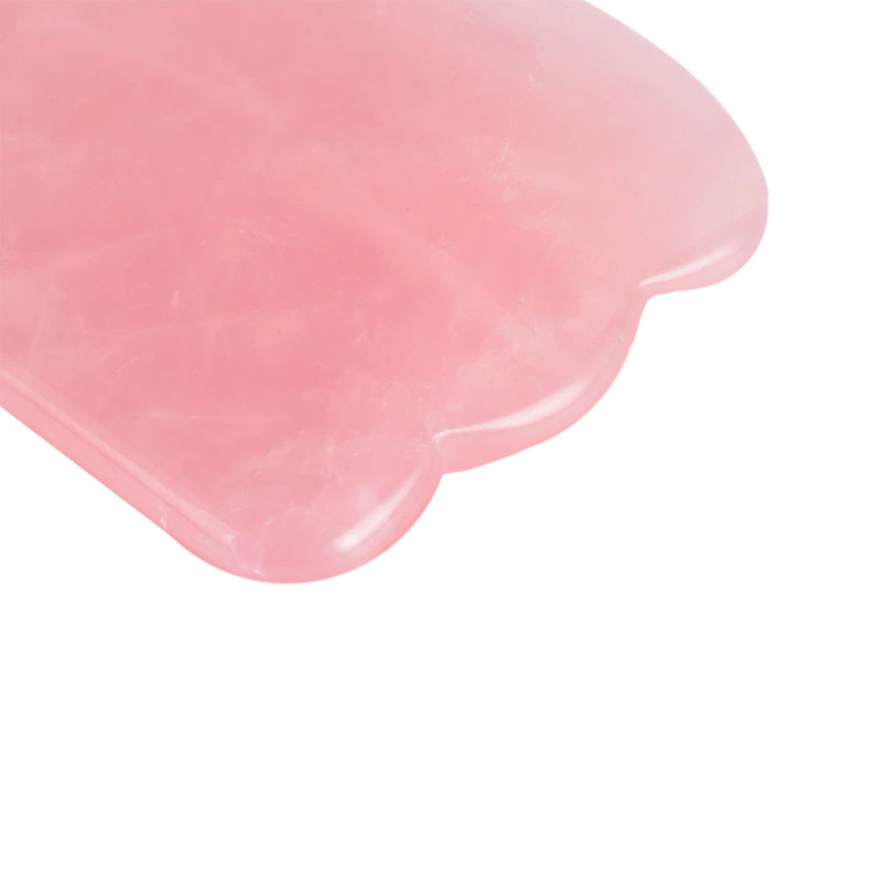 Набор Lesko GL009 Розовый кварц роллер для массажа лица + скребок гуа ша из натурального камня (K-677S) - фото 4 - id-p1651740511