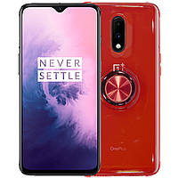 Силіконова накладка C-KU SM01 для смартфона OnePlus 7 Red магнітний тримач підставка прозорий чохол (K-111S)