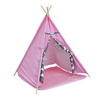 Детская игровая палатка Littledove AJZ-046 Розовый горошек домик вигвам для детей (K-2458S)