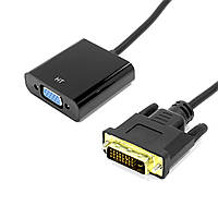 Конвертер видеосигнала Lesko DVI-D (24+1) M - VGA 15 pin F HDTV 1080 p подключение к мониторам с входом VGA