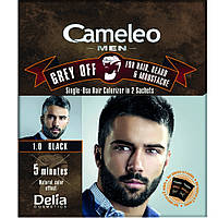 Краска для волос бороды и усов Delia Cosmetics Cameleo Men Grey Off тон 1.0 черная 2х15мл (5901350469125)