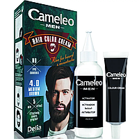 Крем-краска для мужчин Delia Cosmetics Cameleo Men для волос бороды и усов тон 4.0 Коричневая 30 мл