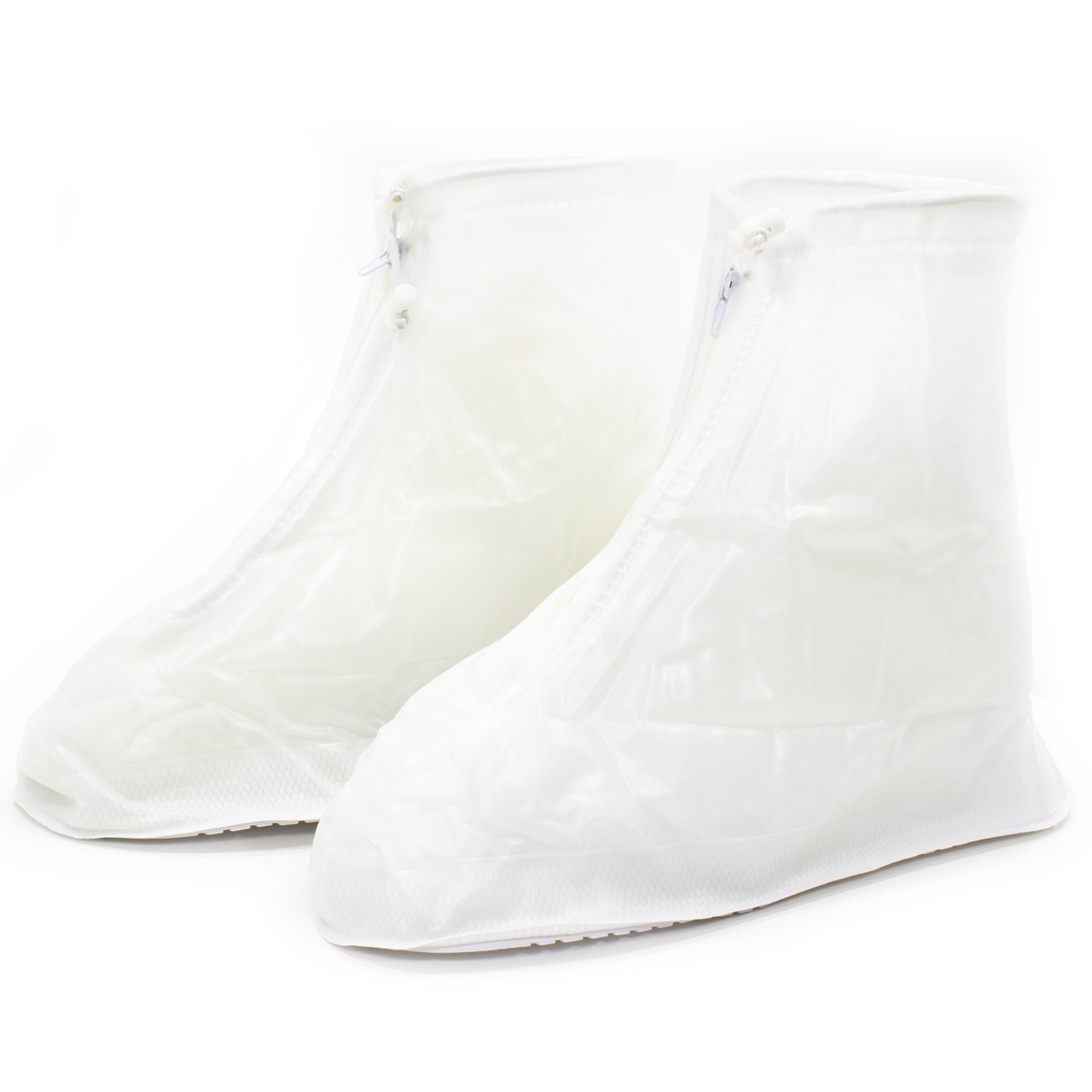 Резиновые бахилы Lesko SB-101 белый 27.4 см на обувь от дождя грязи слякоти водонепроницаемые (K-224S) - фото 1 - id-p1651736898
