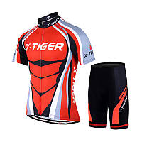 Велокостюм для мужчин X-Тiger QT/T1616 Red M футболка с коротким рукавом + шорты велоодежда (K-1153S)