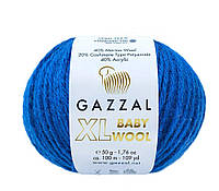 Пряжа из мериноса Gazzal Baby wool XL 802 темно-синий (Газзал Бeби вул ХЛ)