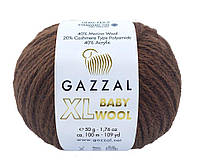 Пряжа из мериноса Gazzal Baby wool XL 807 коричневый (Газзал Бeби вул ХЛ)