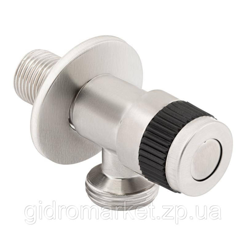 Кран кульовий кутовий НІЖАВЕКА Lidz Went 134 Кран приладовий 1/2*3/4 Nickel (01 01 001 34)
